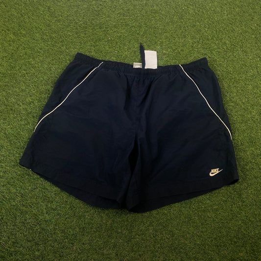 00s Nike Piping Shorts Blue Large - Vintage Box