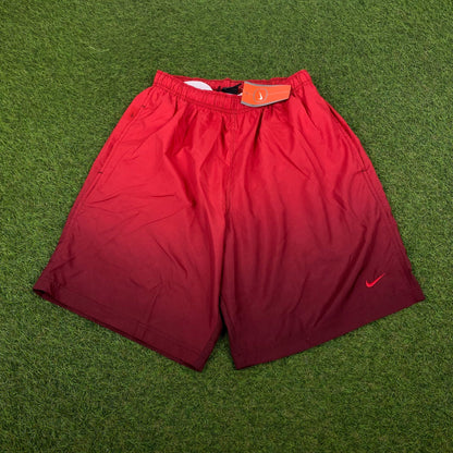 00s Nike Shorts Ombré Red Medium - Vintage Box