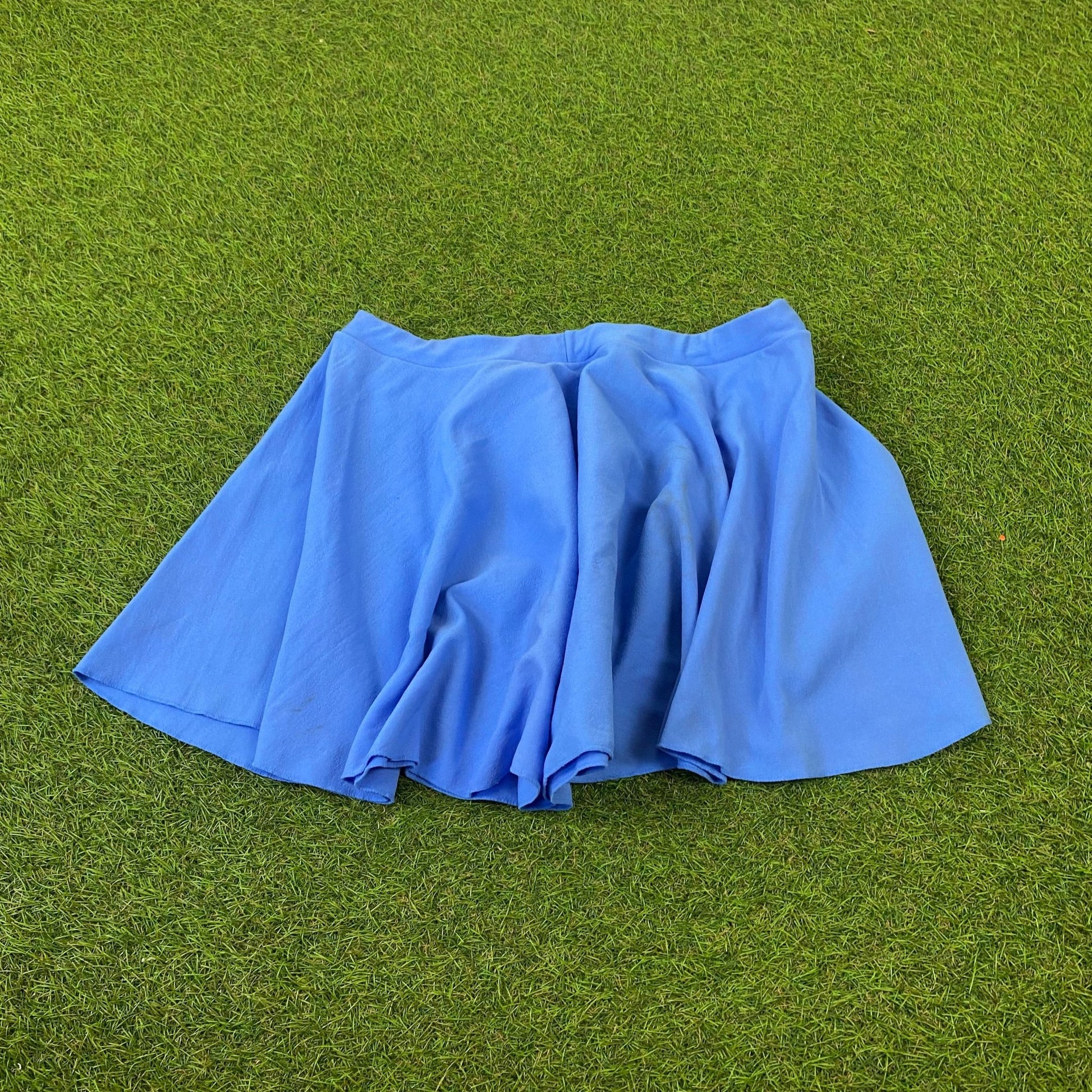 Retro Cotton Skirt Skort Blue Medium UK8/10 - Vintage Box