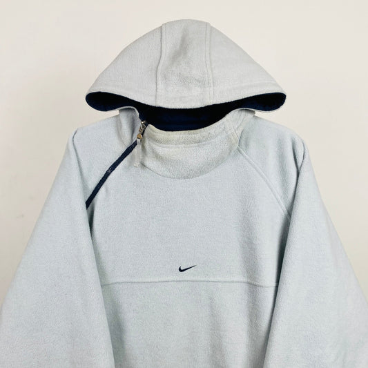 90s Nike Sidewinder Reversible Fleece Coat Jacket Baby Blue XL - Vintage Box