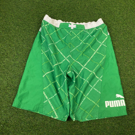 Retro Puma Shorts Green Small - Vintage Box