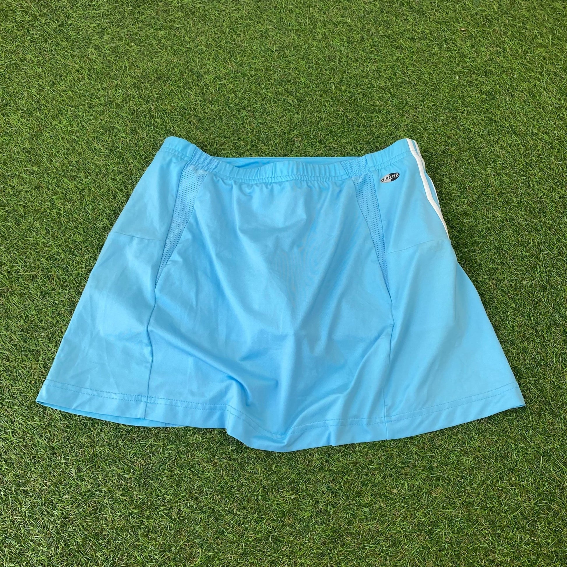 Retro Adidas Tennis Skirt Skort Baby Blue Small UK8 - Vintage Box