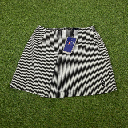 Vintage Nike Pinstripe Tennis Skirt Black Small - Vintage Box