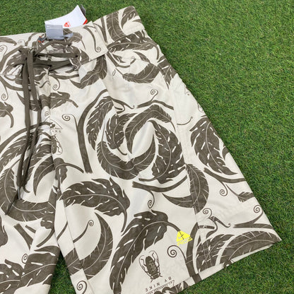 00s Nike ACG Beach Swim Shorts Brown XS - Vintage Box