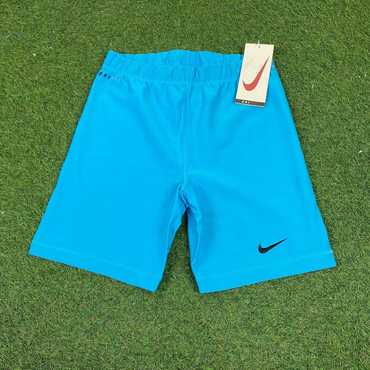 Vintage Nike Skinny Gym Shorts Blue XL - Vintage Box