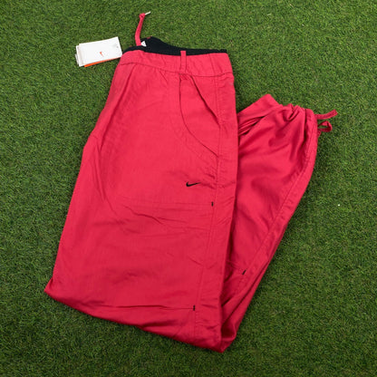 00s Nike Parachute Cargo Joggers Pink Red XL - Vintage Box