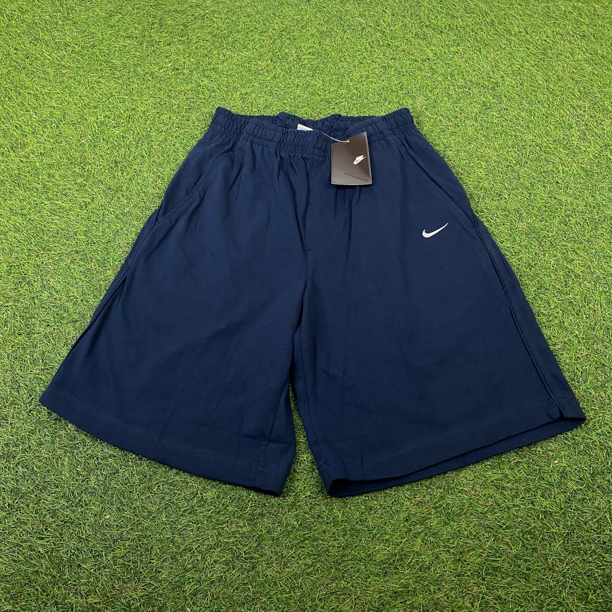 90s Nike Cotton Shorts Blue Small - Vintage Box