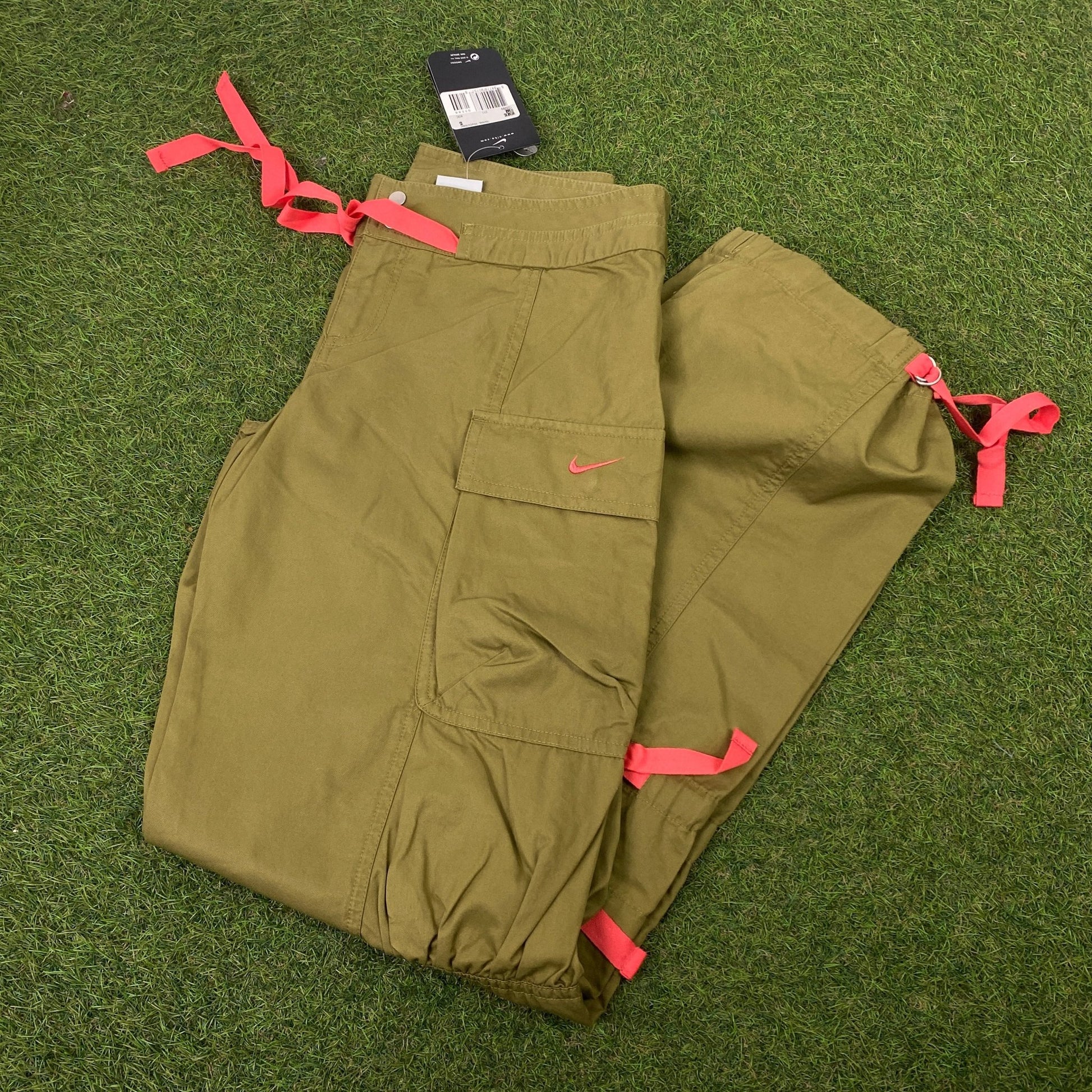 00s Nike Parachute Cargo Joggers Green Small - Vintage Box