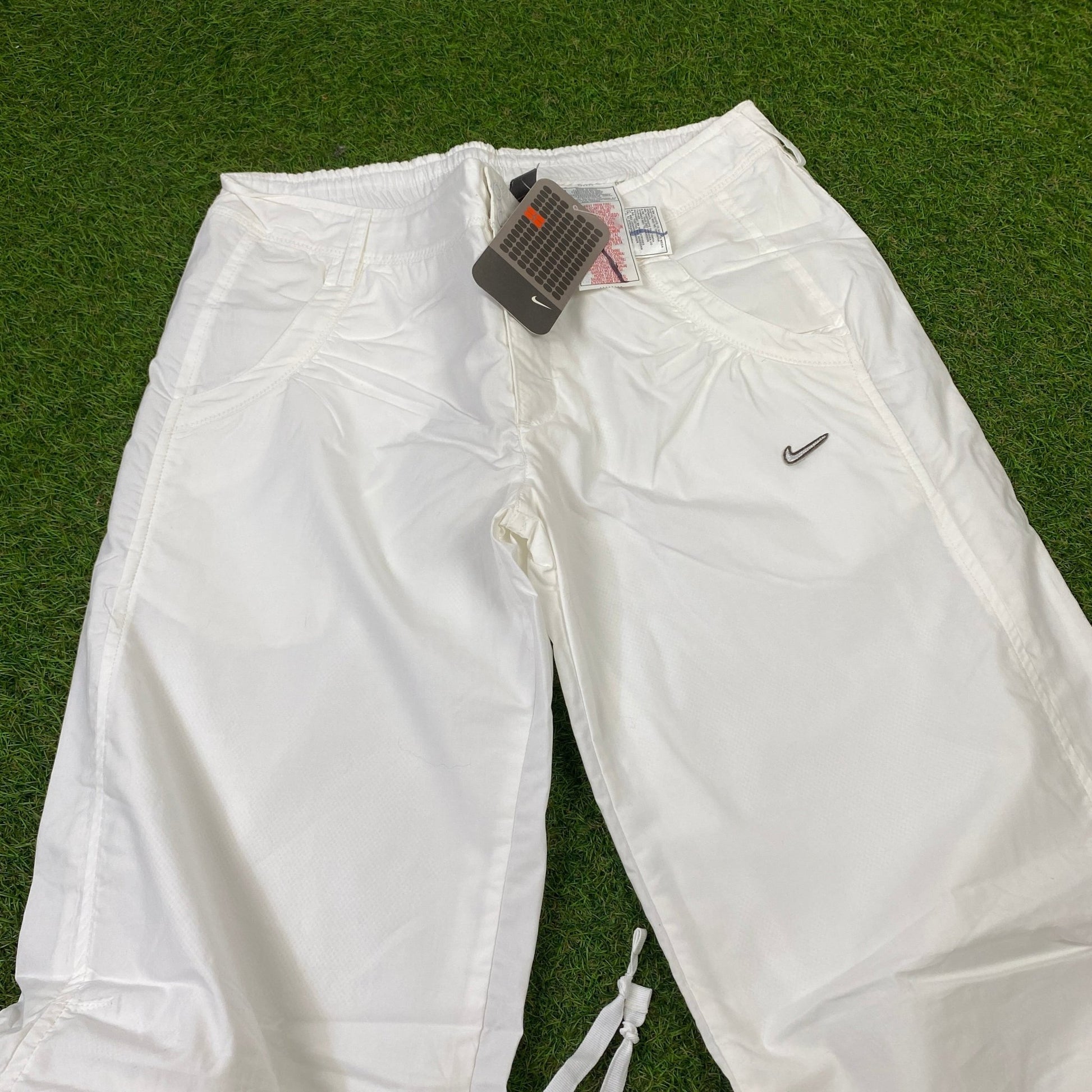 00s Nike Parachute Joggers White XL - Vintage Box
