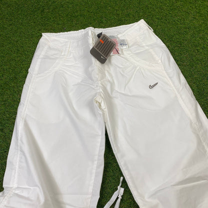 00s Nike Parachute Joggers White XL - Vintage Box
