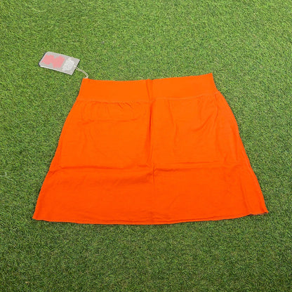 90s Nike Reversible Skirt Orange Grey Medium - Vintage Box