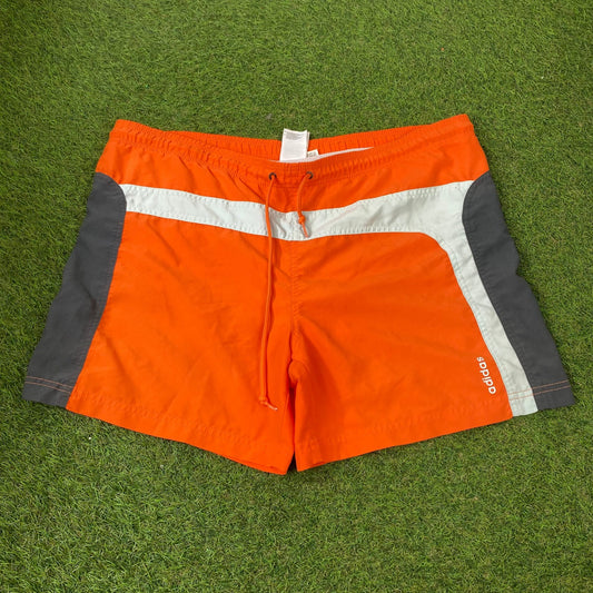 90s Adidas Swim Shorts Orange Large - Vintage Box