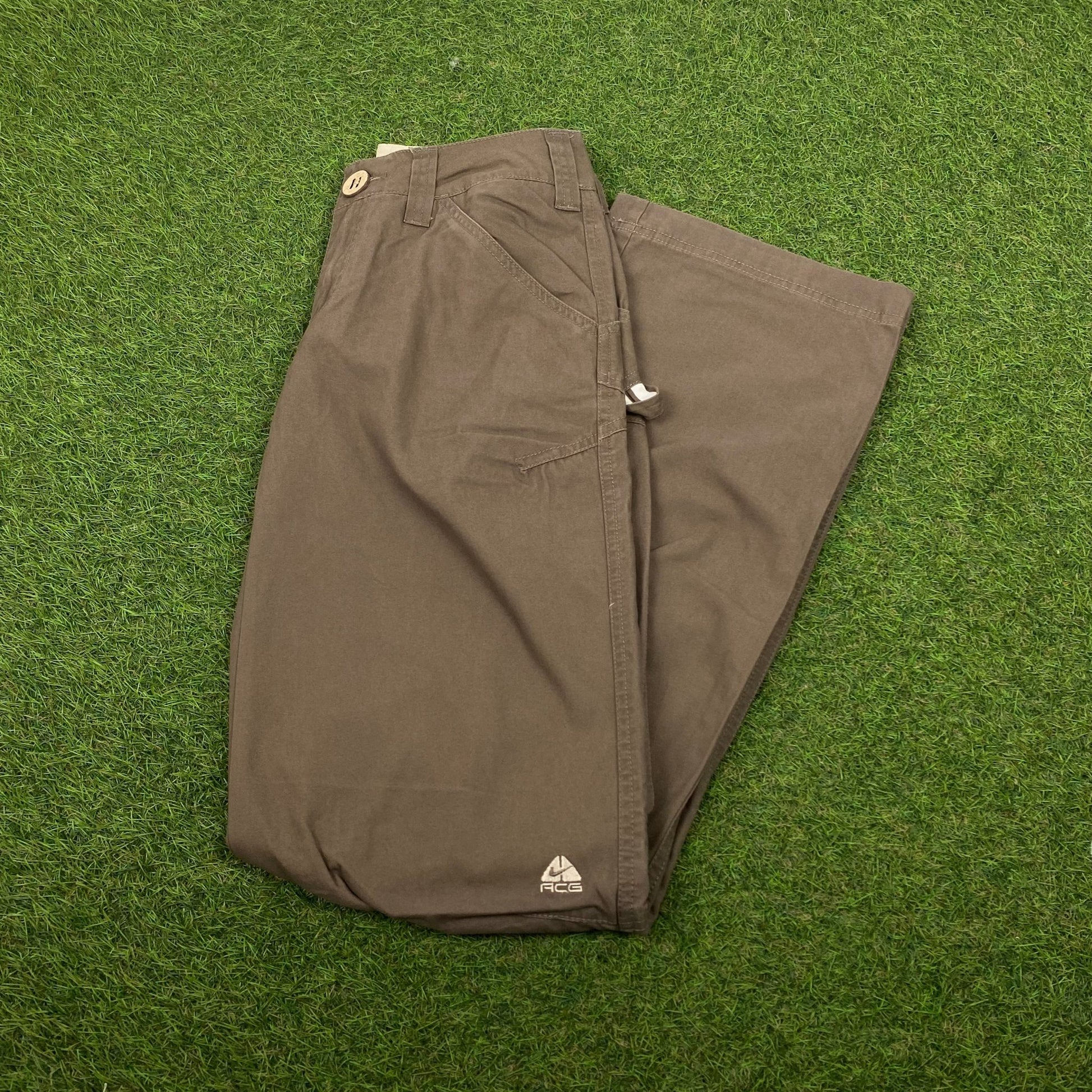 00s Nike ACG Cargo Trousers Joggers Brown Medium - Vintage Box