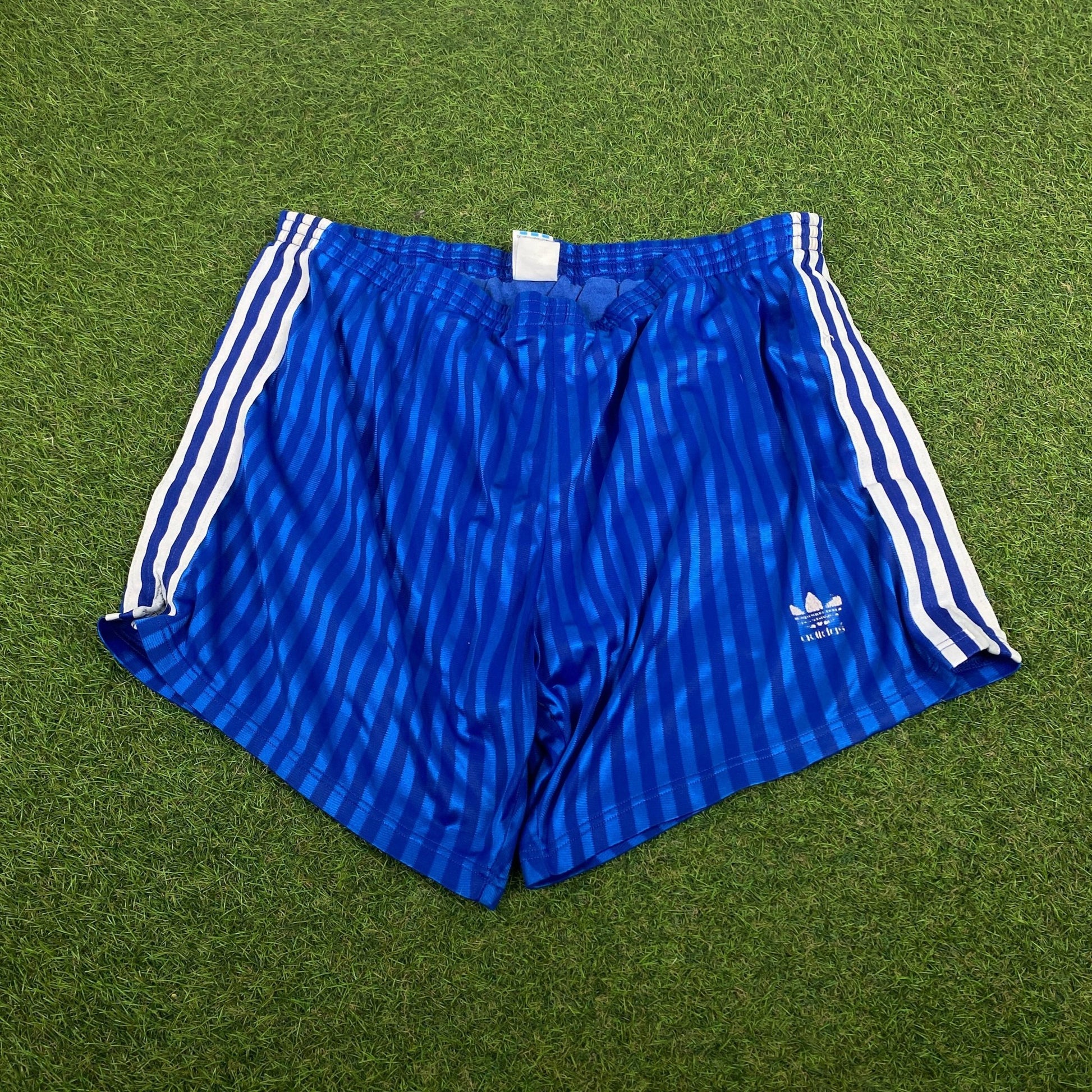 Retro Adidas Nylon Sprinter Shorts Blue XL - Vintage Box