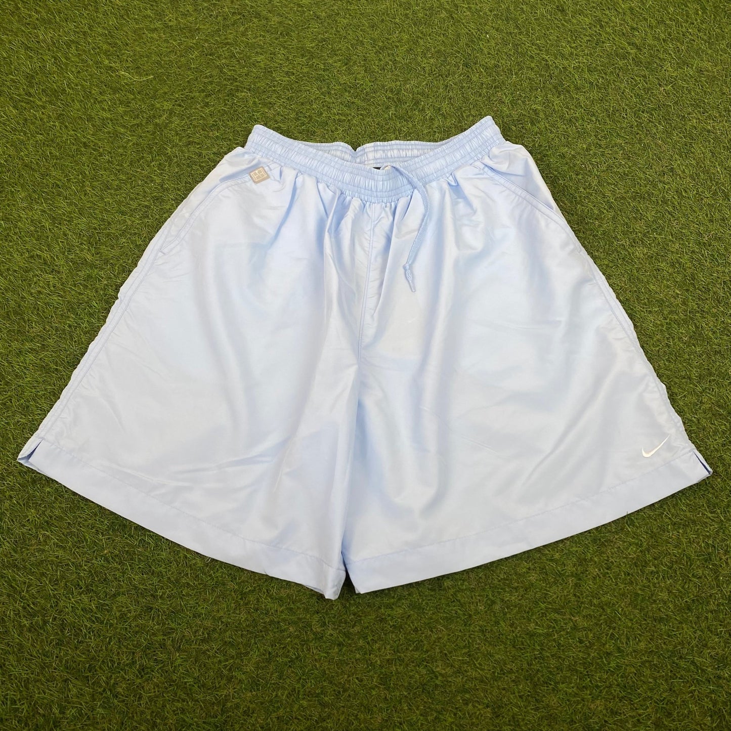00s Nike Court Shorts Baby Blue Medium - Vintage Box