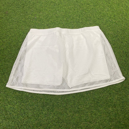 00s Nike Mesh Tennis Skirt Skort White XL - Vintage Box
