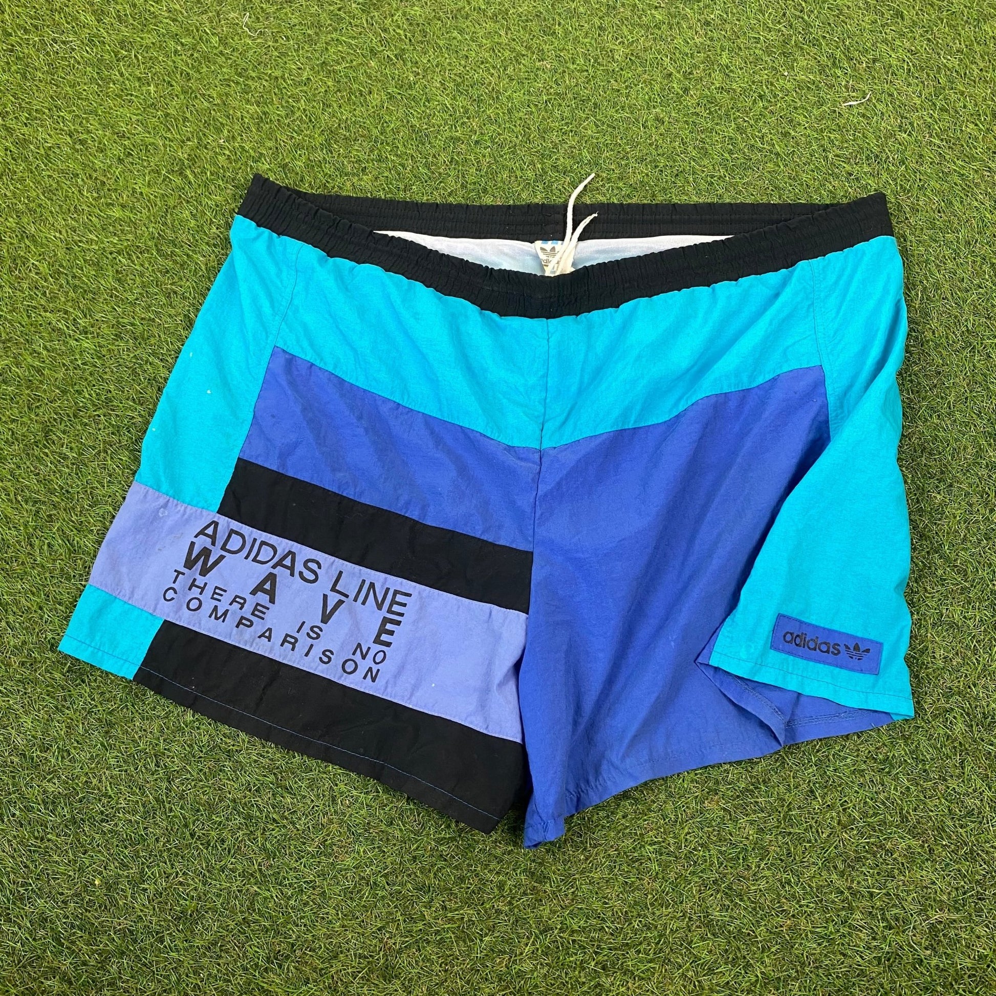 Vintage Adidas Wave Shorts Blue XL - Vintage Box