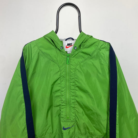 90s Nike Waterproof Cagoule Windbreaker Jacket Green Large - Vintage Box