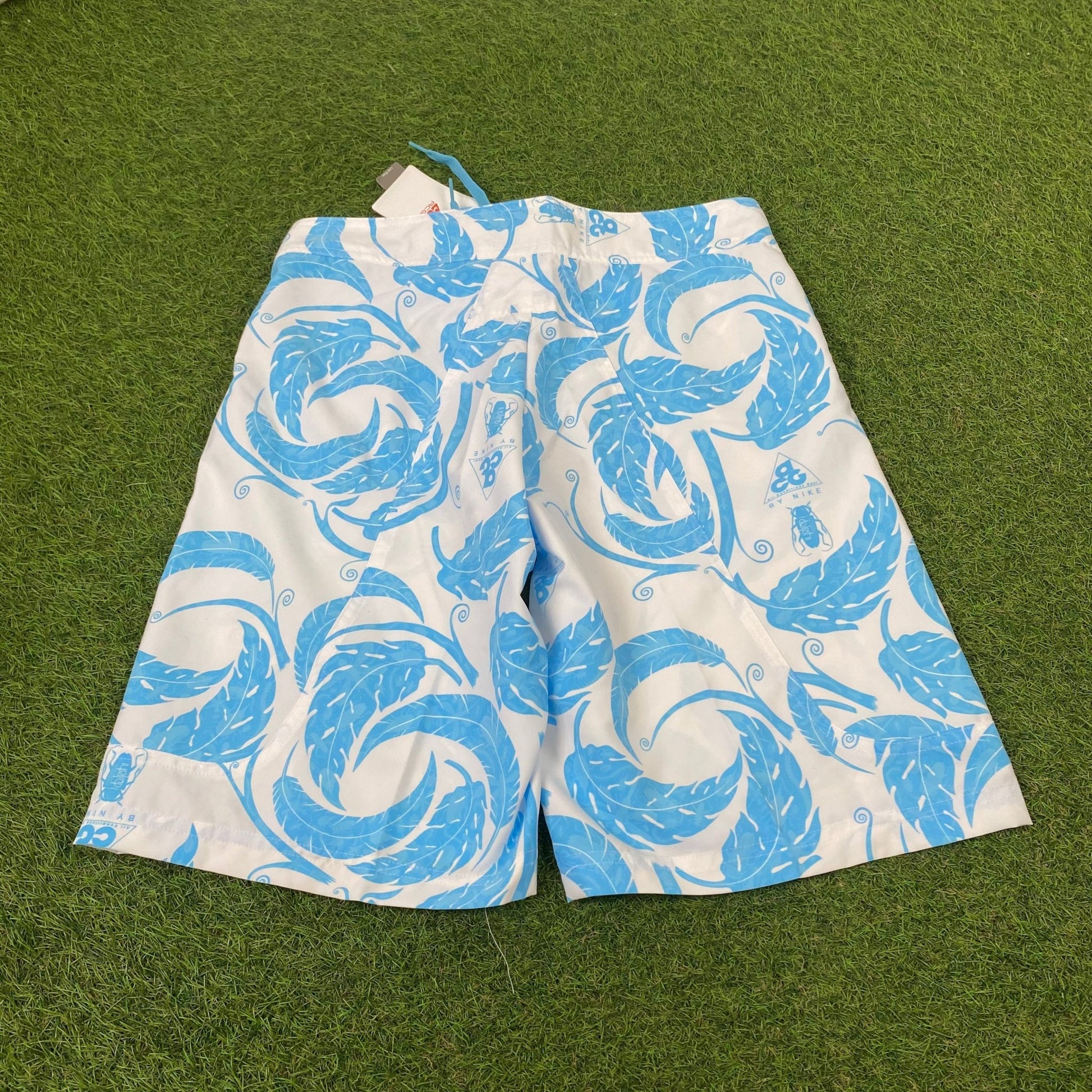 00s Nike ACG Beach Swim Shorts Baby Blue XS - Vintage Box