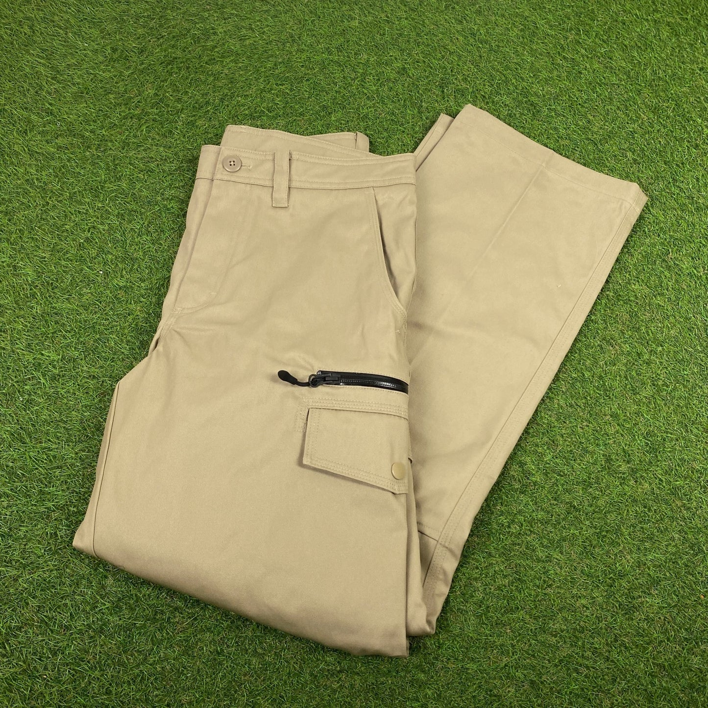 00s Nike Cargo Trousers Joggers Brown Small - Vintage Box