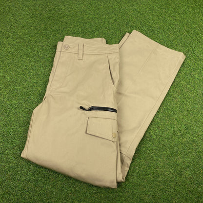 00s Nike Cargo Trousers Joggers Brown Small - Vintage Box