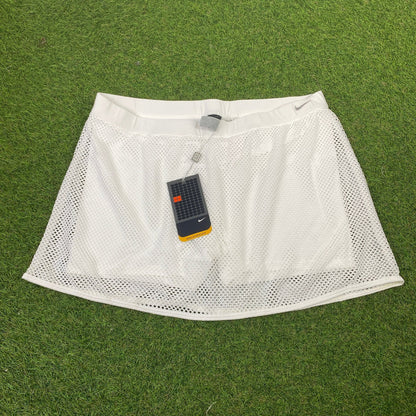 00s Nike Mesh Tennis Skirt Skort White Medium - Vintage Box