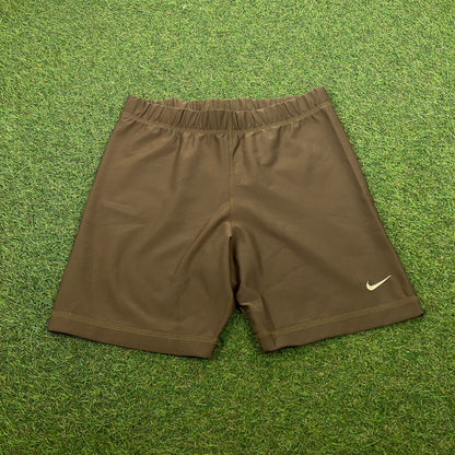 90s Nike Cycling Shorts Brown Large - Vintage Box