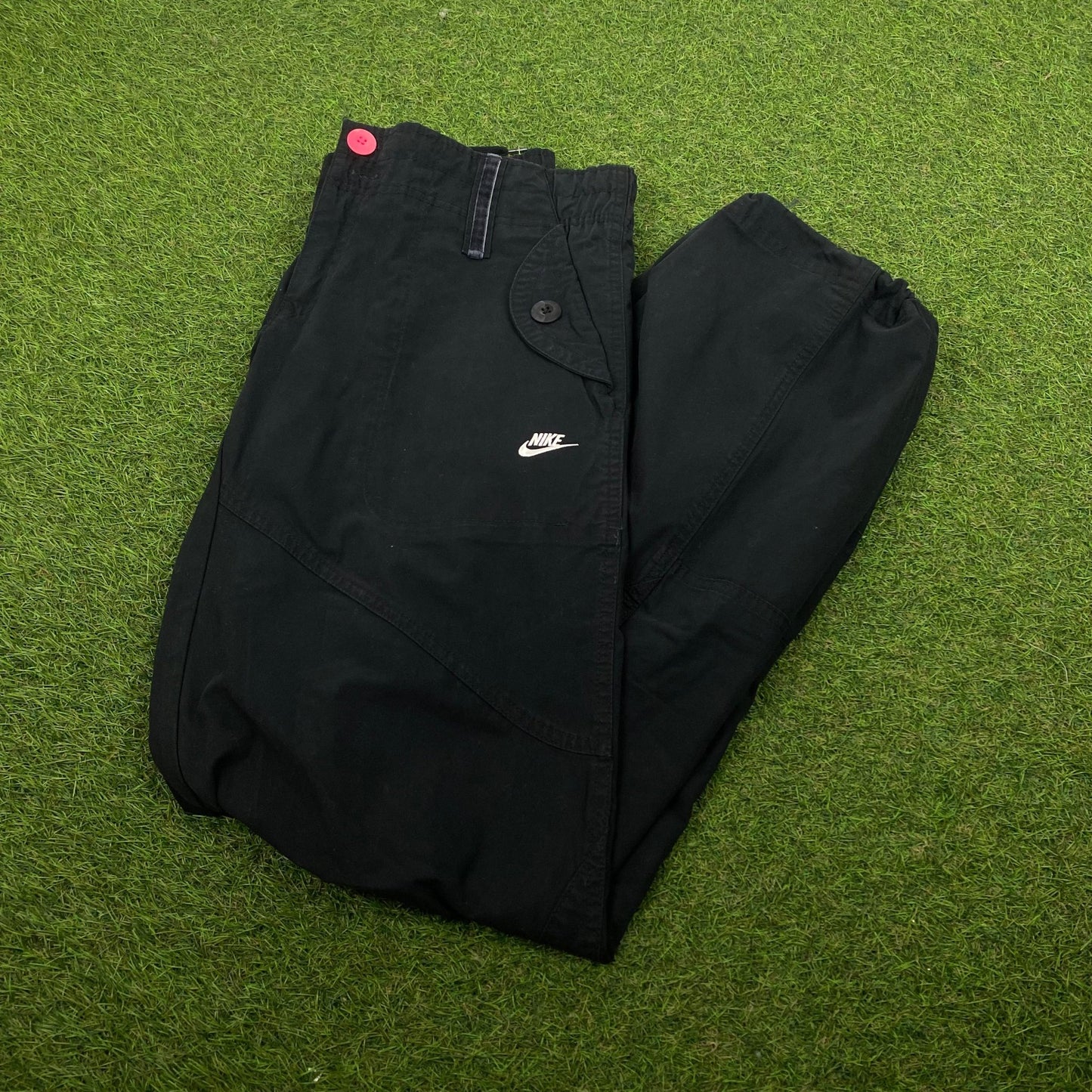 Vintage Nike Cargo Trousers Joggers Black XXS - Vintage Box