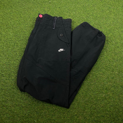 Vintage Nike Cargo Trousers Joggers Black XXS - Vintage Box