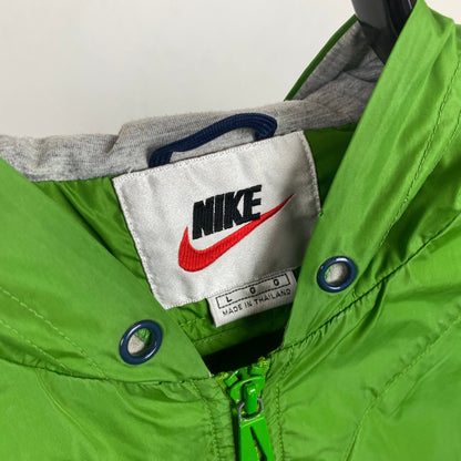 90s Nike Waterproof Cagoule Windbreaker Jacket Green Large - Vintage Box