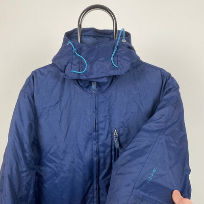 Vintage Nike Trench Coat Jacket Blue Small - Vintage Box