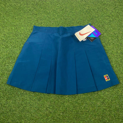 Vintage Nike Pleated Skirt With Pockets Blue Large - Vintage Box