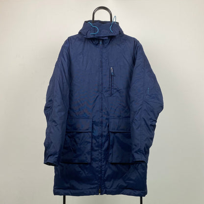 Vintage Nike Trench Coat Jacket Blue Small - Vintage Box