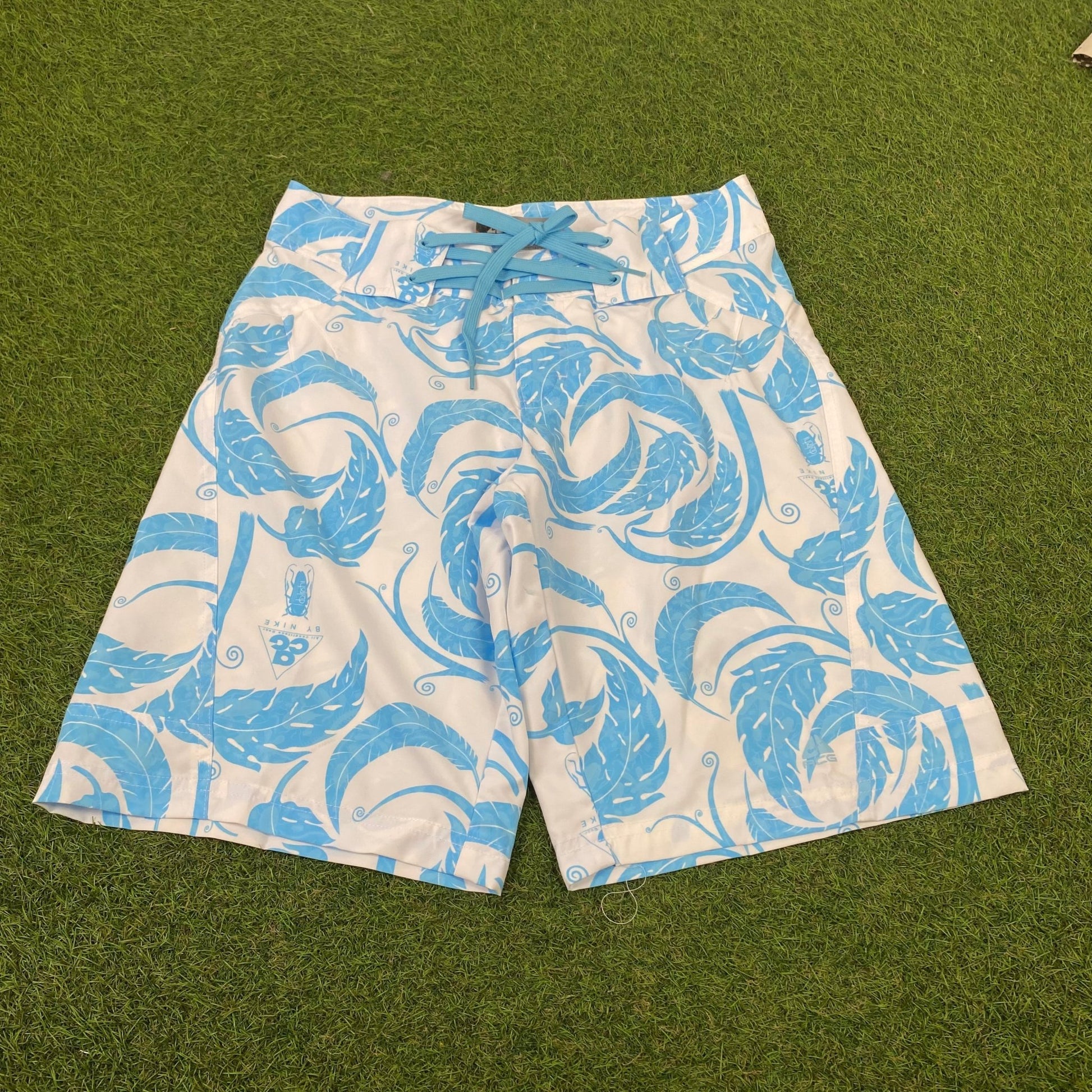 00s Nike ACG Beach Swim Shorts Baby Blue XS - Vintage Box