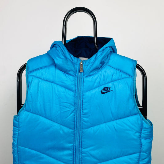 Vintage Nike Puffer Gilet Jacket Blue XS - Vintage Box