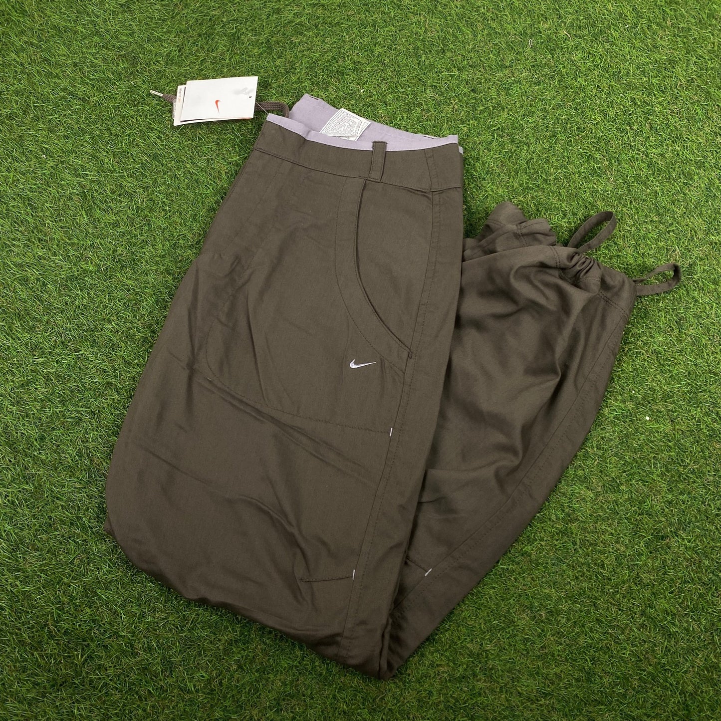 00s Nike Parachute Cargo Joggers Brown XS - Vintage Box