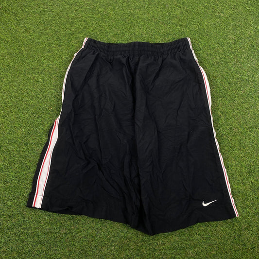 00s Nike Zip Pocket Shorts Black Small - Vintage Box