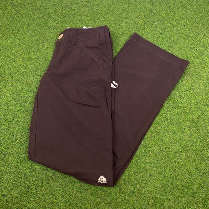 00s Nike ACG Cargo Trousers Joggers Brown XXS - Vintage Box