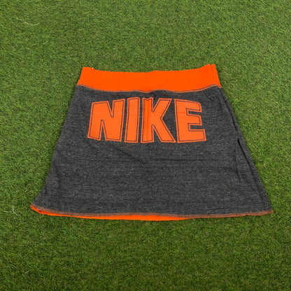 90s Nike Reversible Skirt Orange Grey Large - Vintage Box