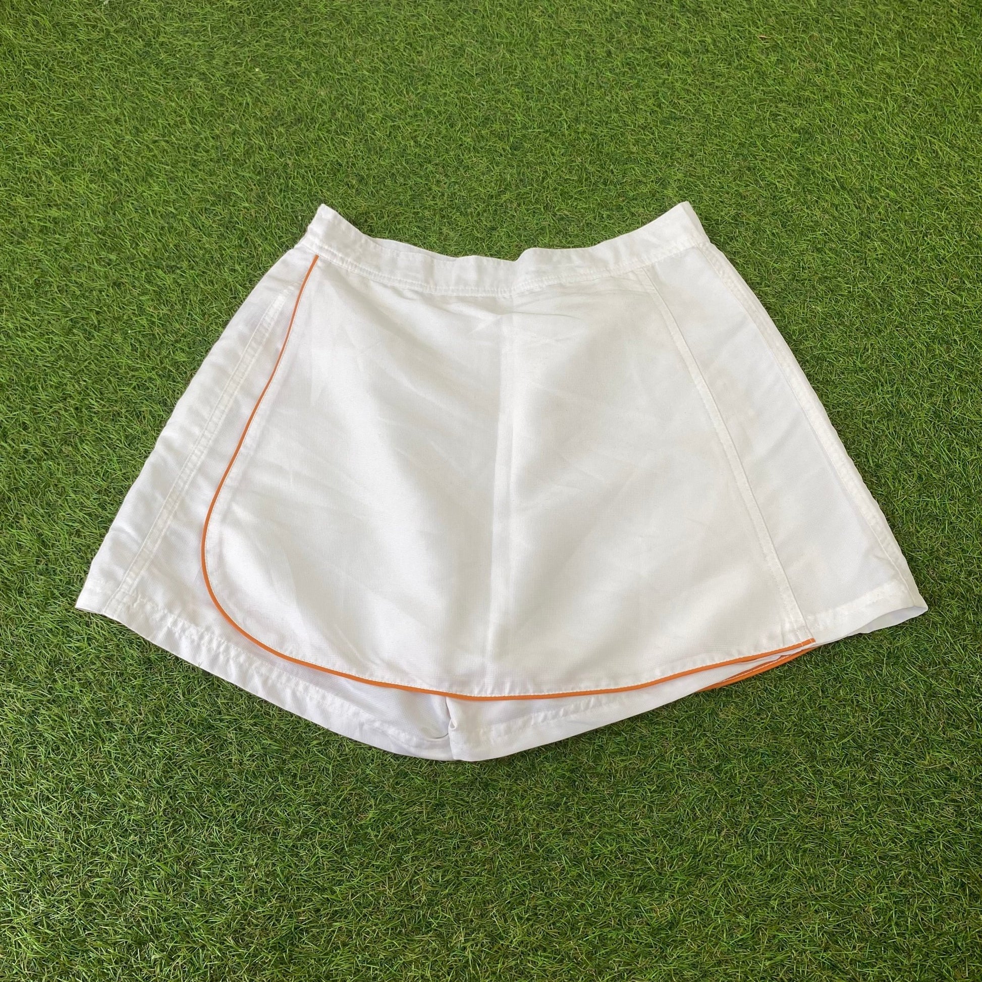 Retro Tennis Skirt With Pockets White Small UK8 - Vintage Box