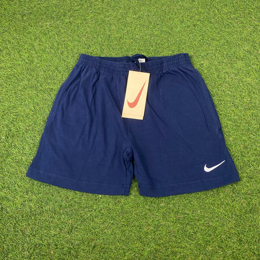 Vintage Nike Cotton Shorts Blue XS - Vintage Box