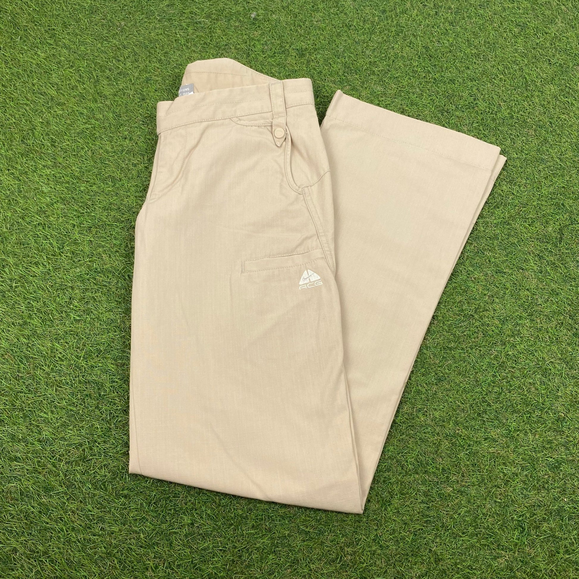 00s Nike ACG Cargo Trousers Joggers Light Brown XS - Vintage Box