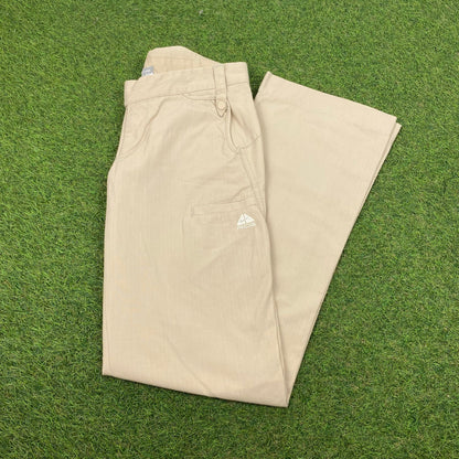 00s Nike ACG Cargo Trousers Joggers Light Brown XS - Vintage Box