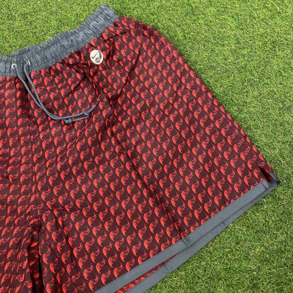 90s Nike Wavey Shorts Red XL - Vintage Box