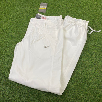 00s Nike Parachute Joggers White XL - Vintage Box
