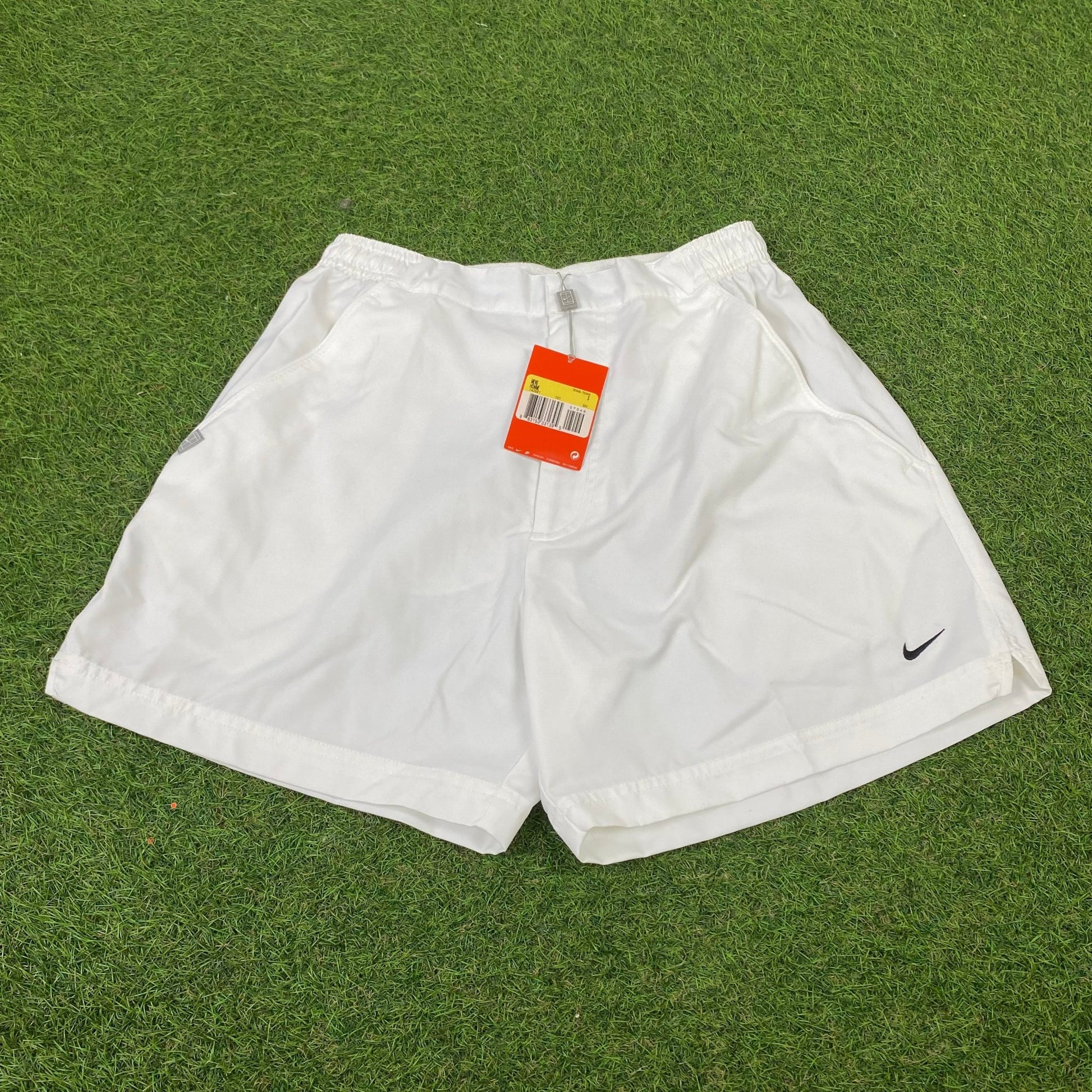 00s Nike Court Tennis Shorts White Small - Vintage Box