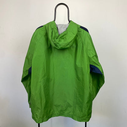 90s Nike Waterproof Cagoule Windbreaker Jacket Green Large - Vintage Box