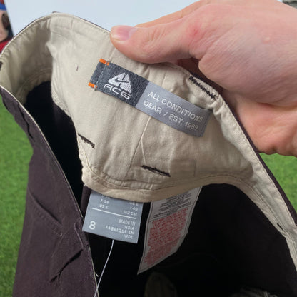 00s Nike ACG Cargo Trousers Joggers Brown Small - Vintage Box