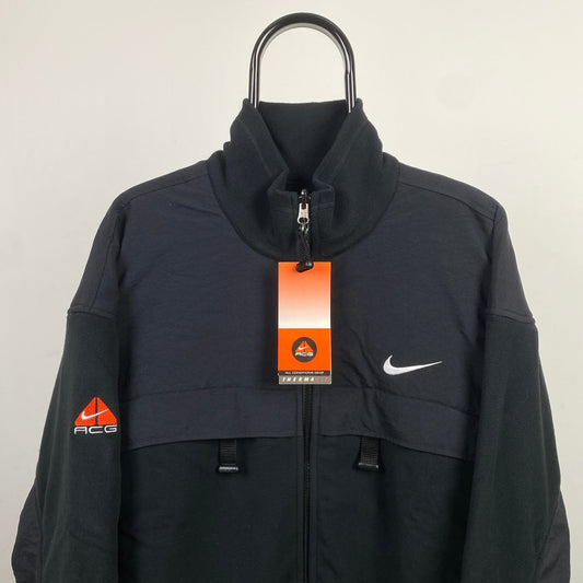 90s Nike ACG Therma - Fit Fleece Jacket Black XL - Vintage Box