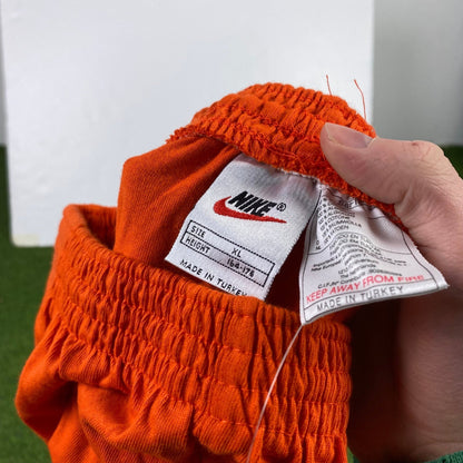 Vintage Nike Cotton Shorts Orange Small - Vintage Box
